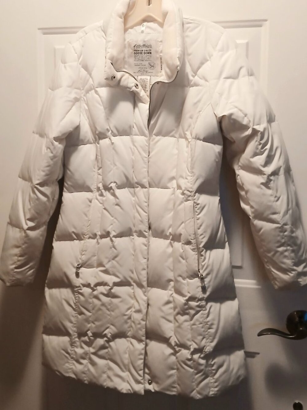 Eddie Bauer White Goose Down Puff Coat